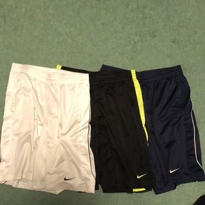 Lot of 3 Nike Baksetball Shorts XL (White, Black/Neon, Navy)